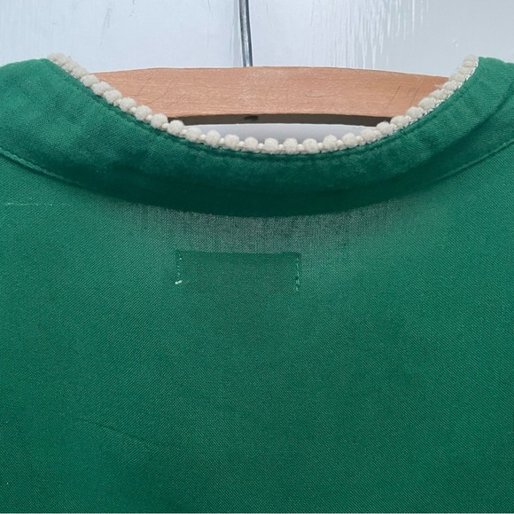 Anthropologie Odille green ruffle blouse size 14 - Picture 9 of 12